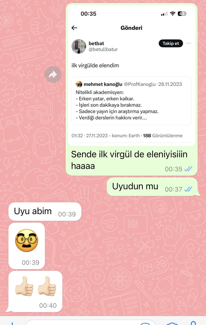 Bugün de iyi geceler mesajının en anlamlısını aldım. Siz?
