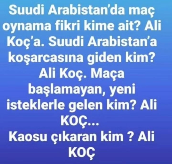Suudi Arabistan'ın organizatöründen Süper Kupa maçı hakkında gece bir açıklama geldi. Açıklama hakkında ne düşünüyorsunuz?