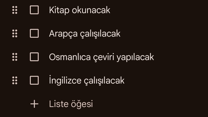 Bugünkü planınız nedir?