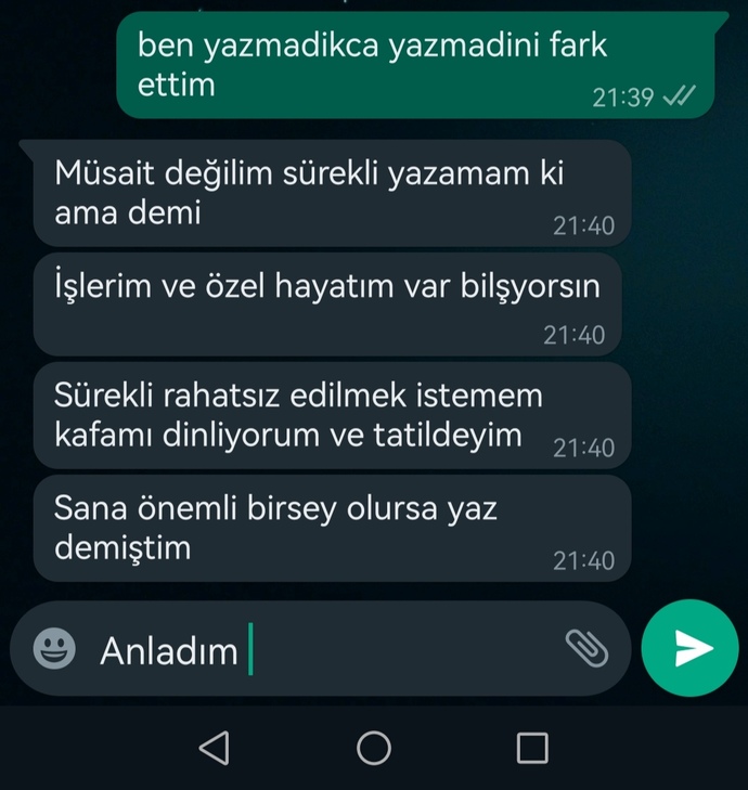 Bu mesaja nasil cevap verelir?