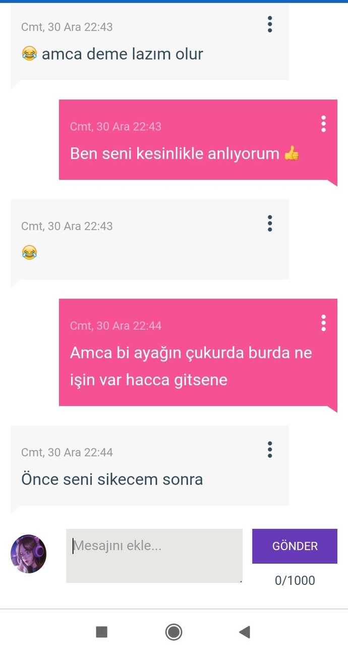 Tartışacak kelime haznesine sahip olmayıp hemen küfür eden erkekler niye bu kadar cahilsiniz?😂?