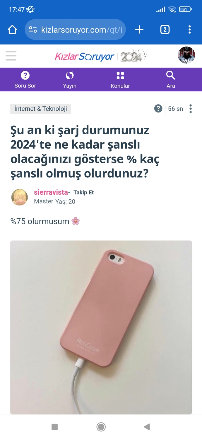 Şu an ki şarj durumunuz 2024'te ne kadar şanslı olacağınızı gösterse % kaç şanslı olmuş olurdunuz?