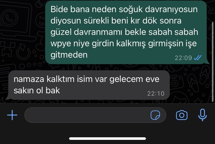 Kocamla yazışmaya bakar mısınız çok yoruyor beni yoruldum artık?😞?