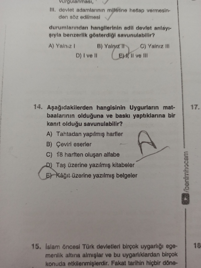 Cevap neden a açıklar mısıjız?