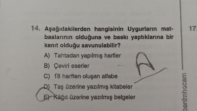 Cevap neden a açıklar mısıjız?
