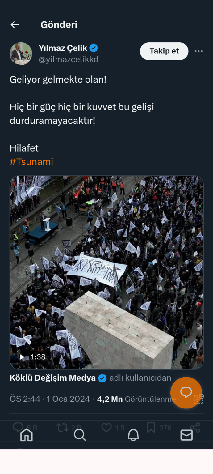 İsraili protesto mitinginde hilafet çağrısı yapılması hakkında görüşleriniz nelerdir?