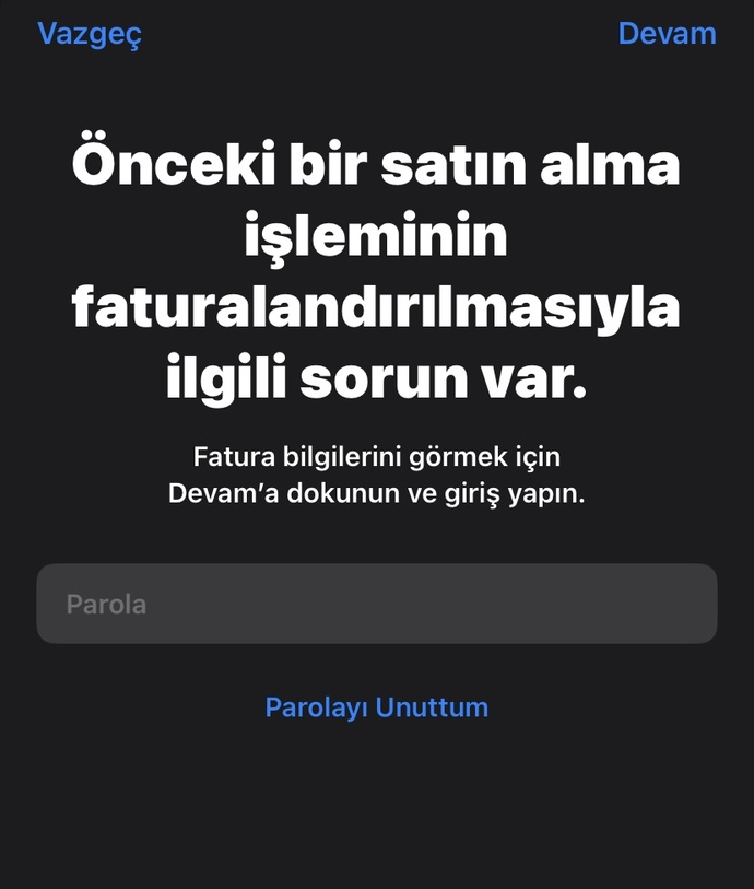 İPhone AppStore da sorun?