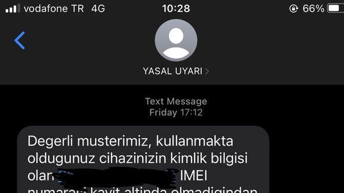 Arkadaşlar tatile geldim. Telefonuma Türkiye numarası taşıyan kart taktıktan sonra şöyle bir mesaj geldi. Ne yapmam lazım?