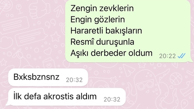 Sevdiklerinize akrostiş yazar mısınız?