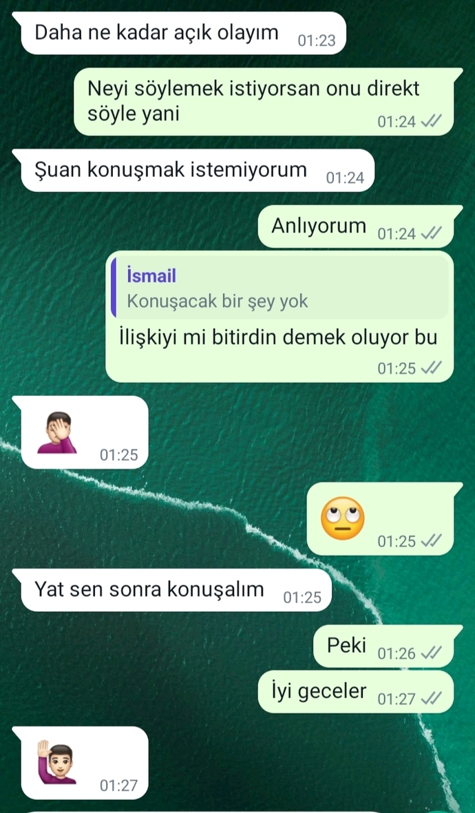 Bu mesaj ne demek? Sizce ayrılmaya mı çalışıyor?