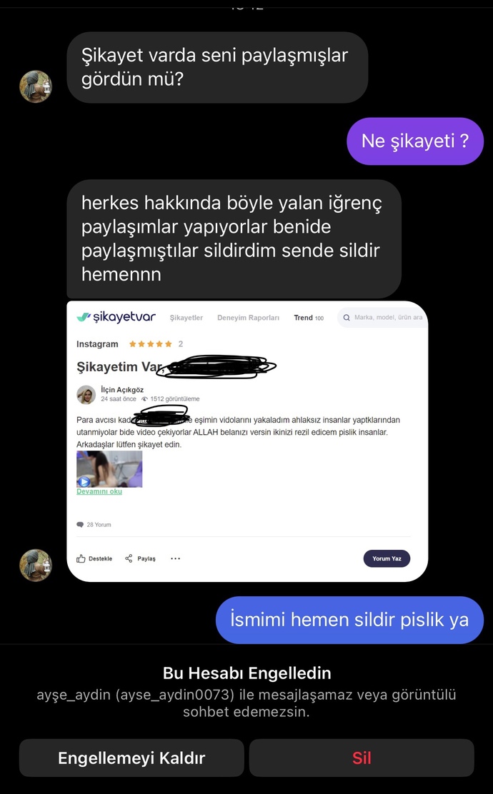 İnstadan takipleştiğim bi arkadaşımn hesabı çalındı engel atmayı unutmuşum bugün bana bu mesaji attı?