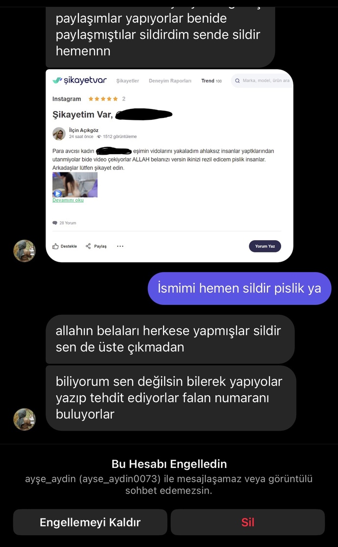 İnstadan takipleştiğim bi arkadaşımn hesabı çalındı engel atmayı unutmuşum bugün bana bu mesaji attı?