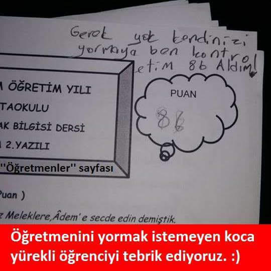 Okul hayatında aldığın en düşük not kaçtı?