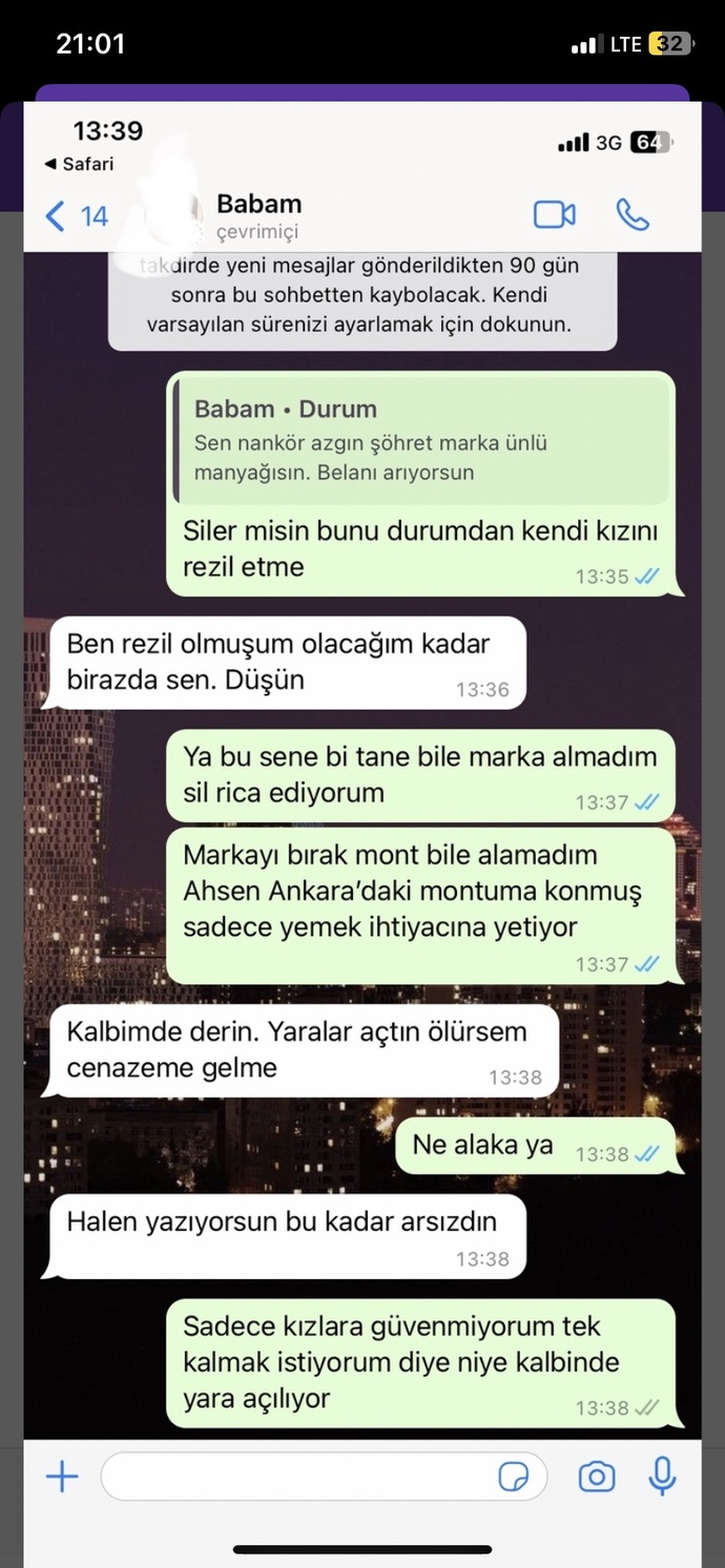 Artık babamdan para almamam mı gerek?