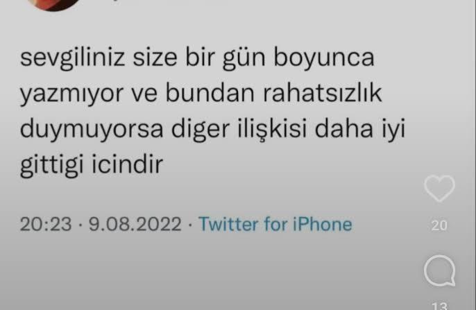 Sevgiliniz size kaç saat yazmazsa öldüğünü düşünürsünüz?