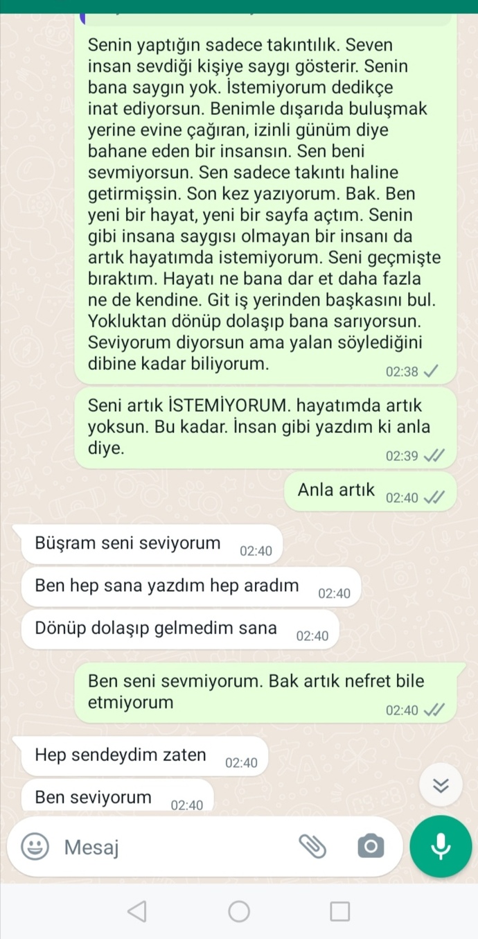 Ankete göre hareket edeceğim çünkü bıktım. Haksız olan ben miyim yoksa o mu?