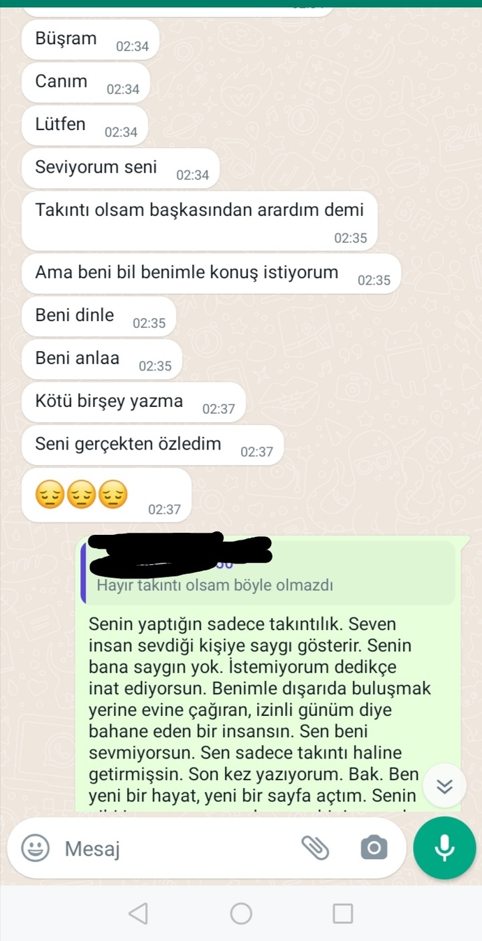Ankete göre hareket edeceğim çünkü bıktım. Haksız olan ben miyim yoksa o mu?