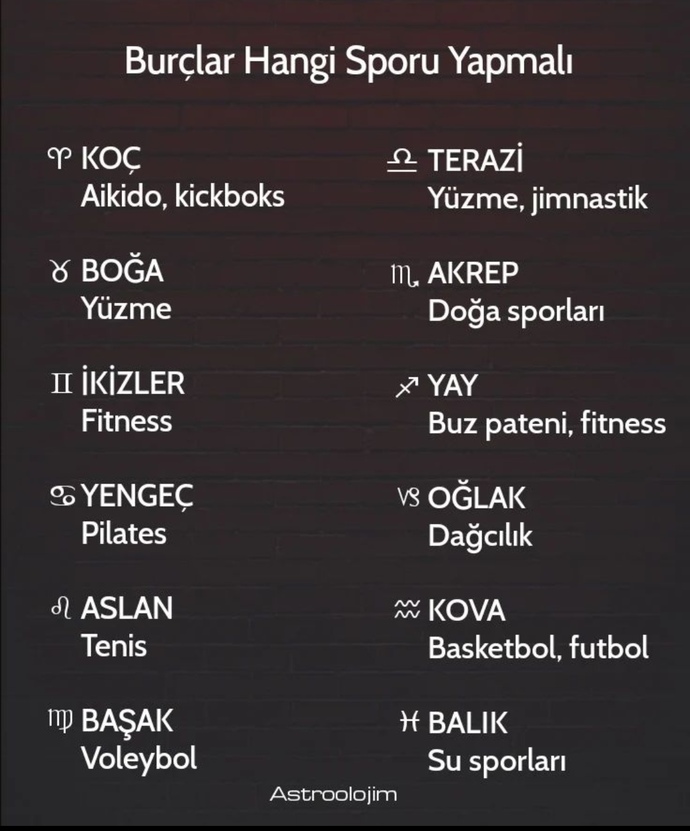 Burcuna göre sen hangi sporu yapmalısın?
