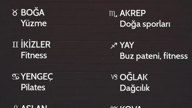 Burcuna göre sen hangi sporu yapmalısın?