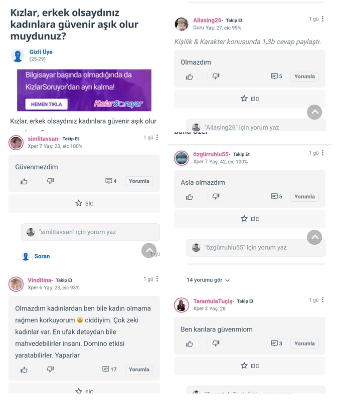 Buradaki kadınların dedikleri gibi kadınlardan uzak mı durmak gerekir?