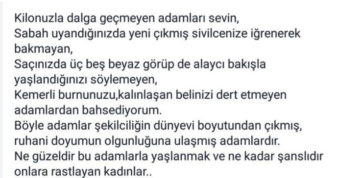 130 kiloyum, benimle kimse ilişkiye girmez mi?