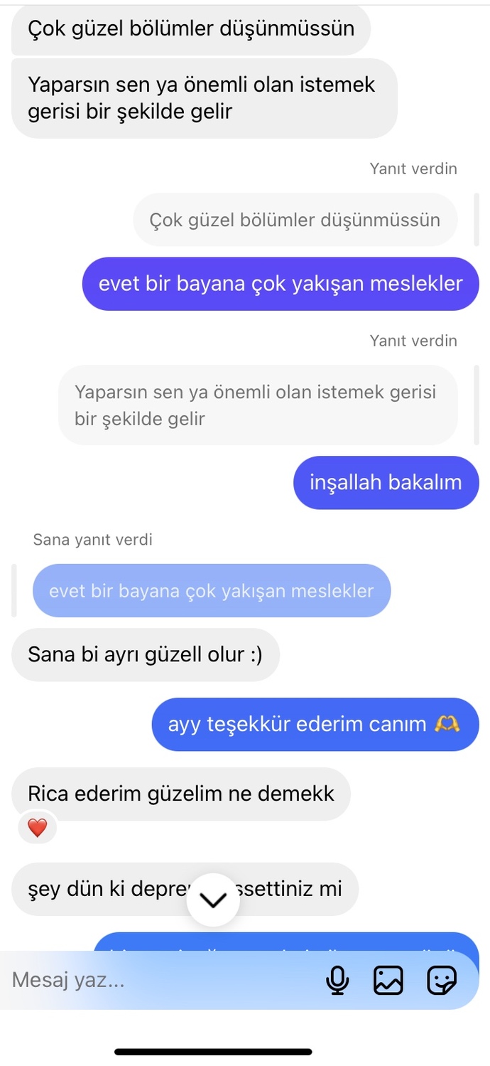 Bu mesajları yazan insan 2 gündür neden hiç yazmaz amacı ne olabilir?