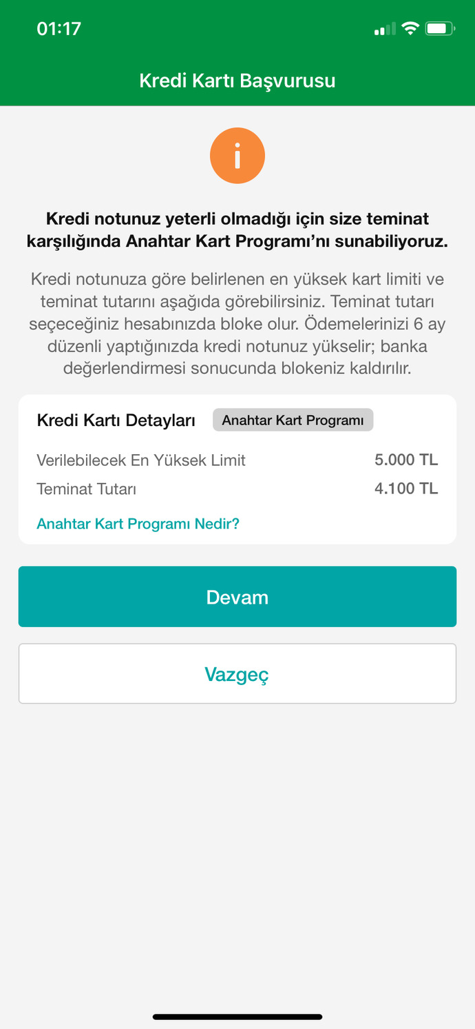 Kart cikaricaktim karsima bu cikti ne anlama geliyor acik anlatabilir misiniz?