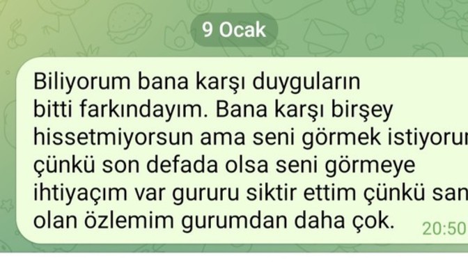 Ex 'e bunu yazdım?