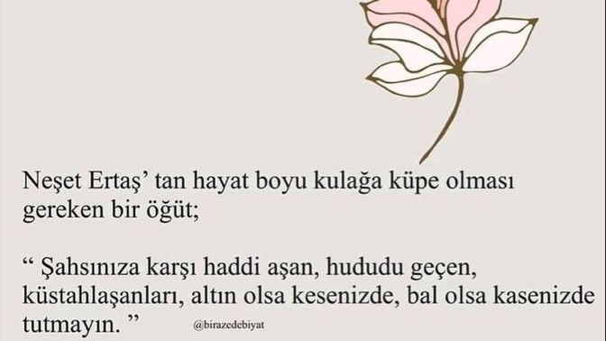 Kulağa küpe edilecek bir söz söyleyin desem?