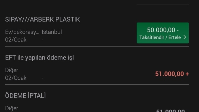 Taksitlendir ertele kısmını anlamadım şimdi erteleme yaparsam ne olur para geri mi gleir hesaba?