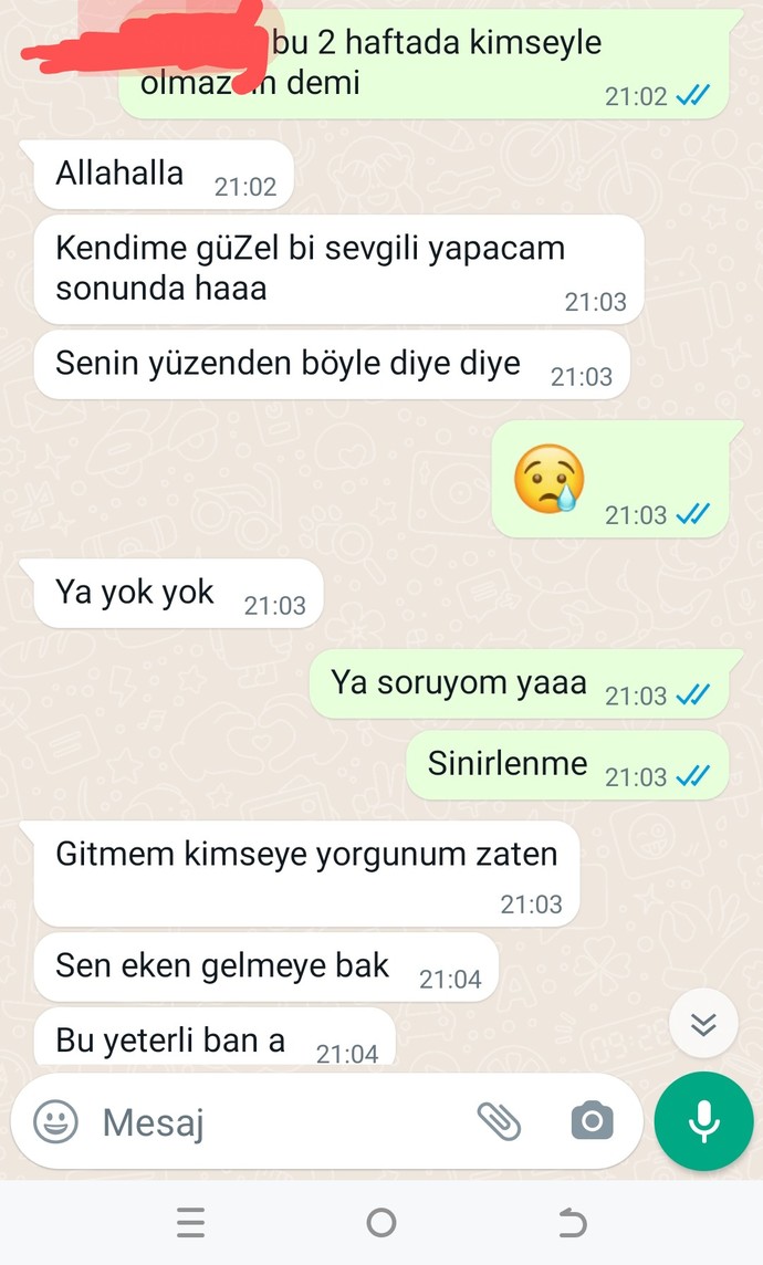 Erkek arkadaşım neden böyle yazmış?