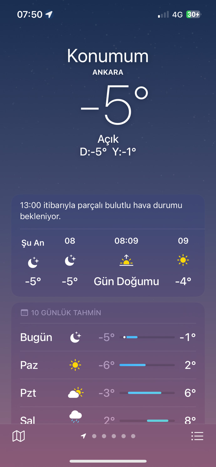 Sizin orada hava nasıl?