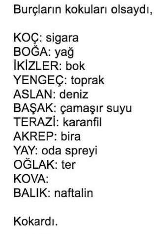 Burçların kokuları olsaydı ne kokardı?