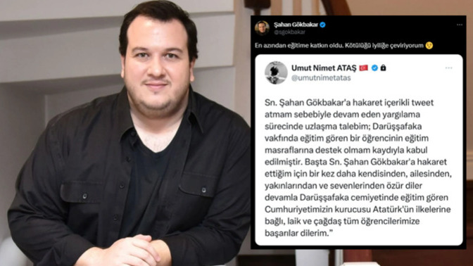 Şahan Gökbakar, kendisine hakaret eden takipçisiyle Darüşşafaka'ya bağış karşılığında uzlaştı. Sizce nasıl ceza?