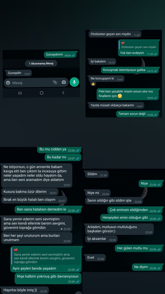 Onunla olan konuşmam.