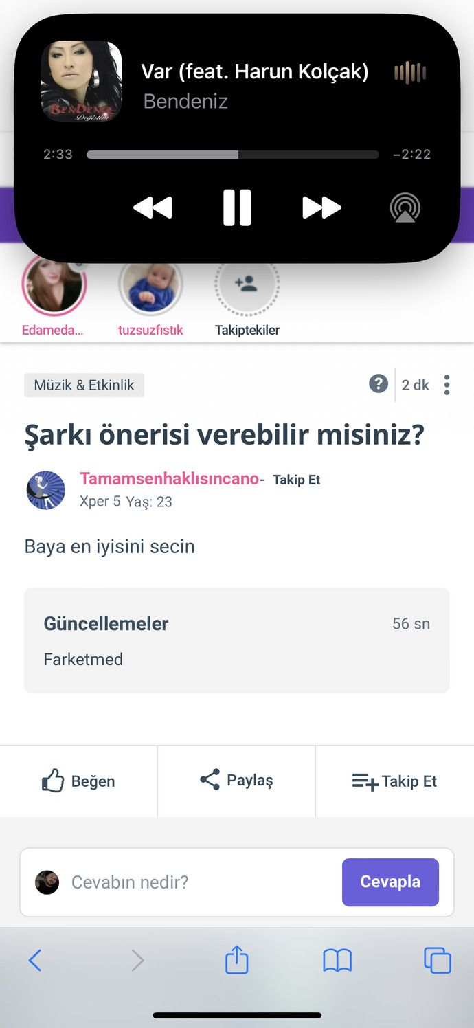 Şarkı önerisi verebilir misiniz?