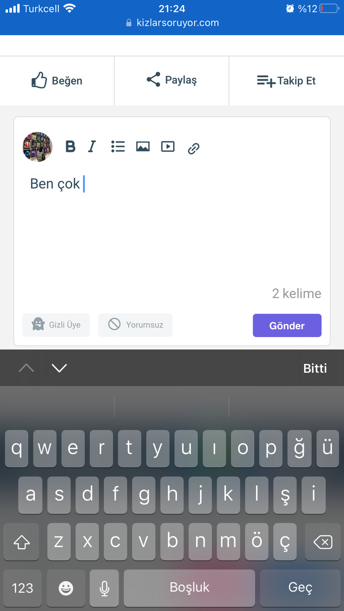 Klavyenize "Ben çok"yazın devamını klavyeniz tamamlasın!! Size ne çıktı?