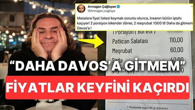 Armağan Çağlayan, fiyat listesini görünce iştahım kaçtı dedi! Size göre uygun fiyatlı bir yemek dışarıda kaç TL olmalı?