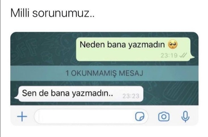 Mesaj atmak istediğiniz birisi var mı?