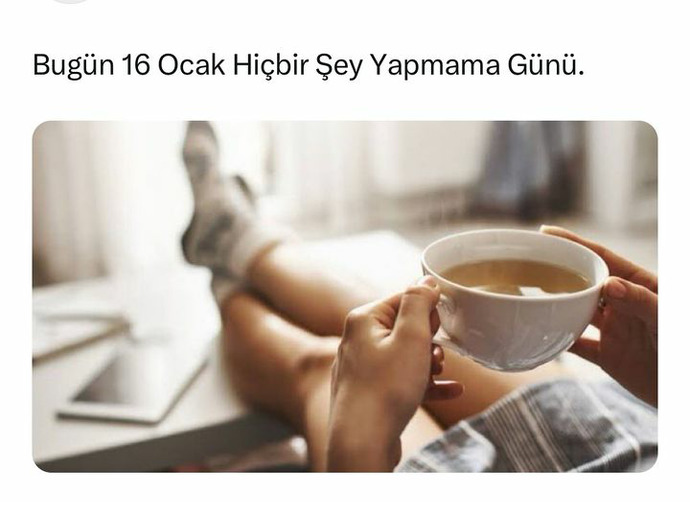 Bugün 16 Ocak Hiçbir Şey Yapmama Günü. Hiçbir şey yaptınız mı?