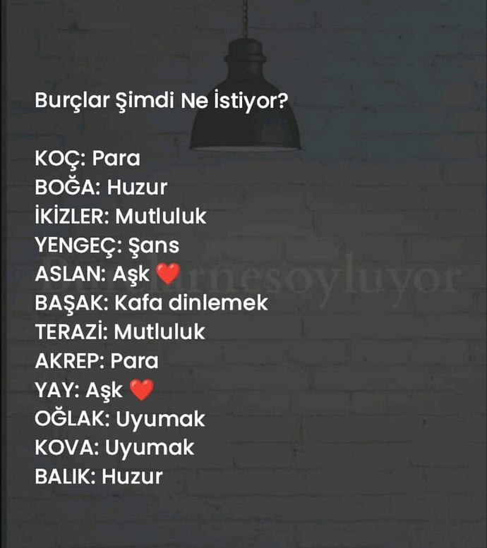 Burçlar ne istiyor?