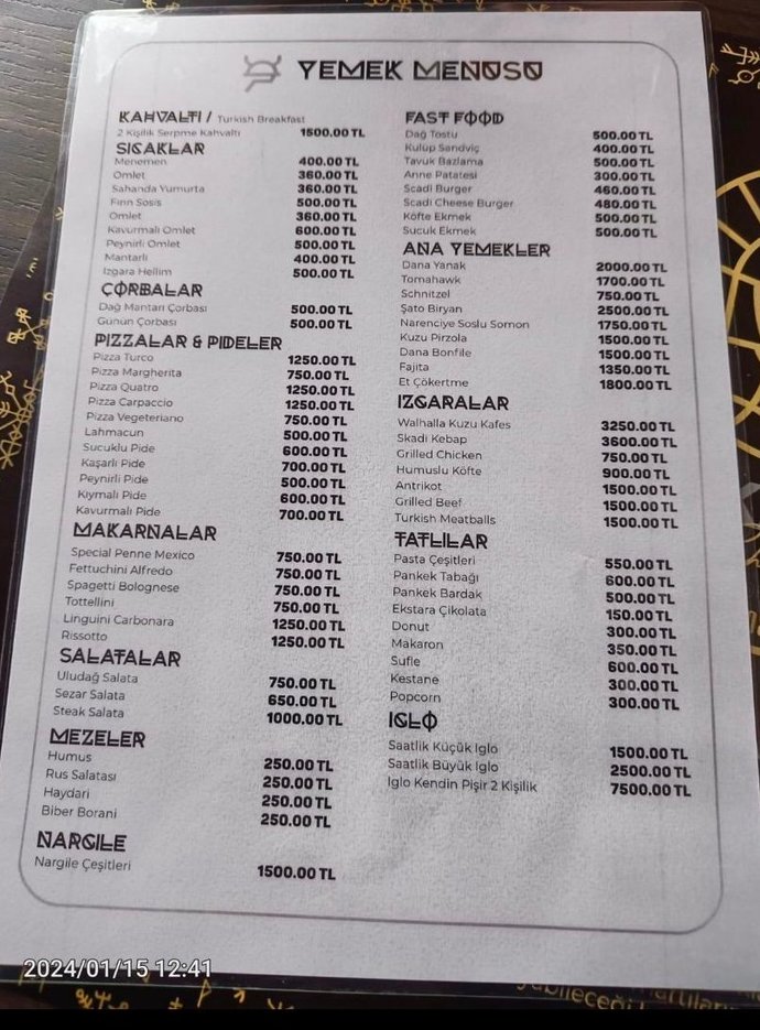 Uludağda bulunan bir kafenin fiyat listesi sosyal medyada gündemde! Neyin fiyatına şaşırdınız?