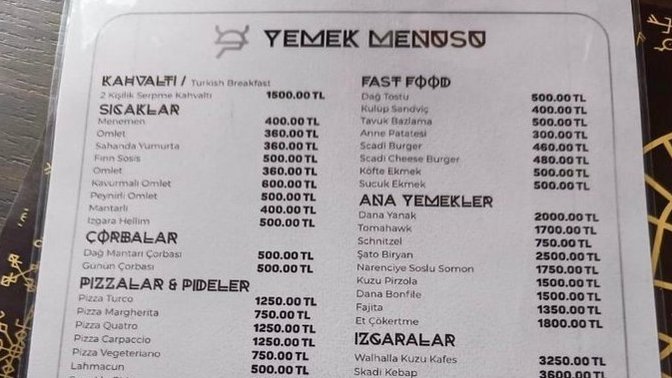 Uludağ'da bulunan bir kafenin fiyat listesi sosyal medyada gündemde! Neyin fiyatına şaşırdınız?