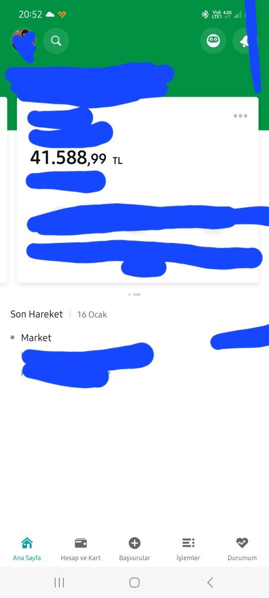 Banka hesabınızda ne kadar var?