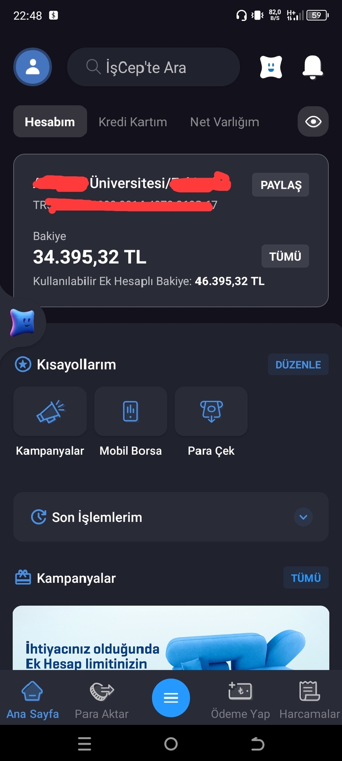 Banka hesabınızda ne kadar var?
