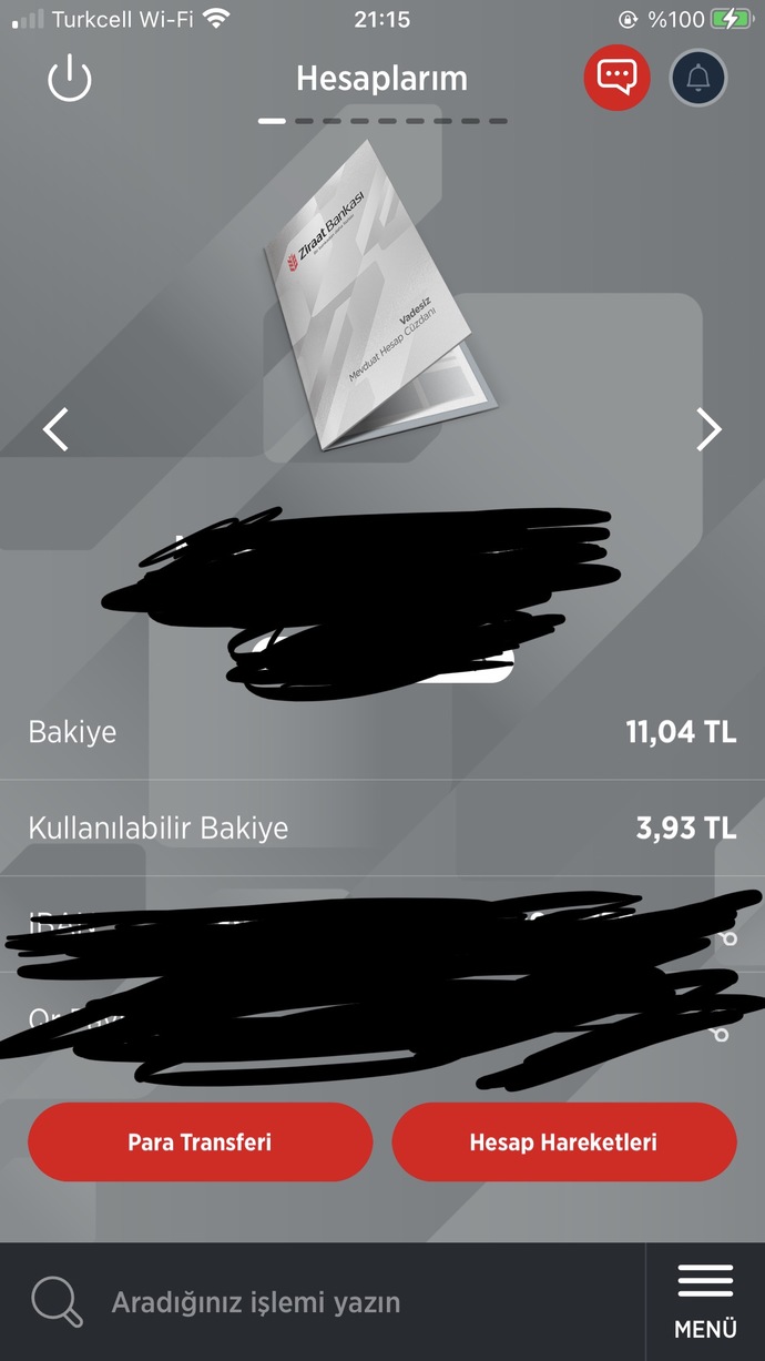 Banka hesabınızda ne kadar var?