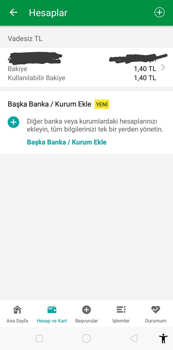 Banka hesabınızda ne kadar var?