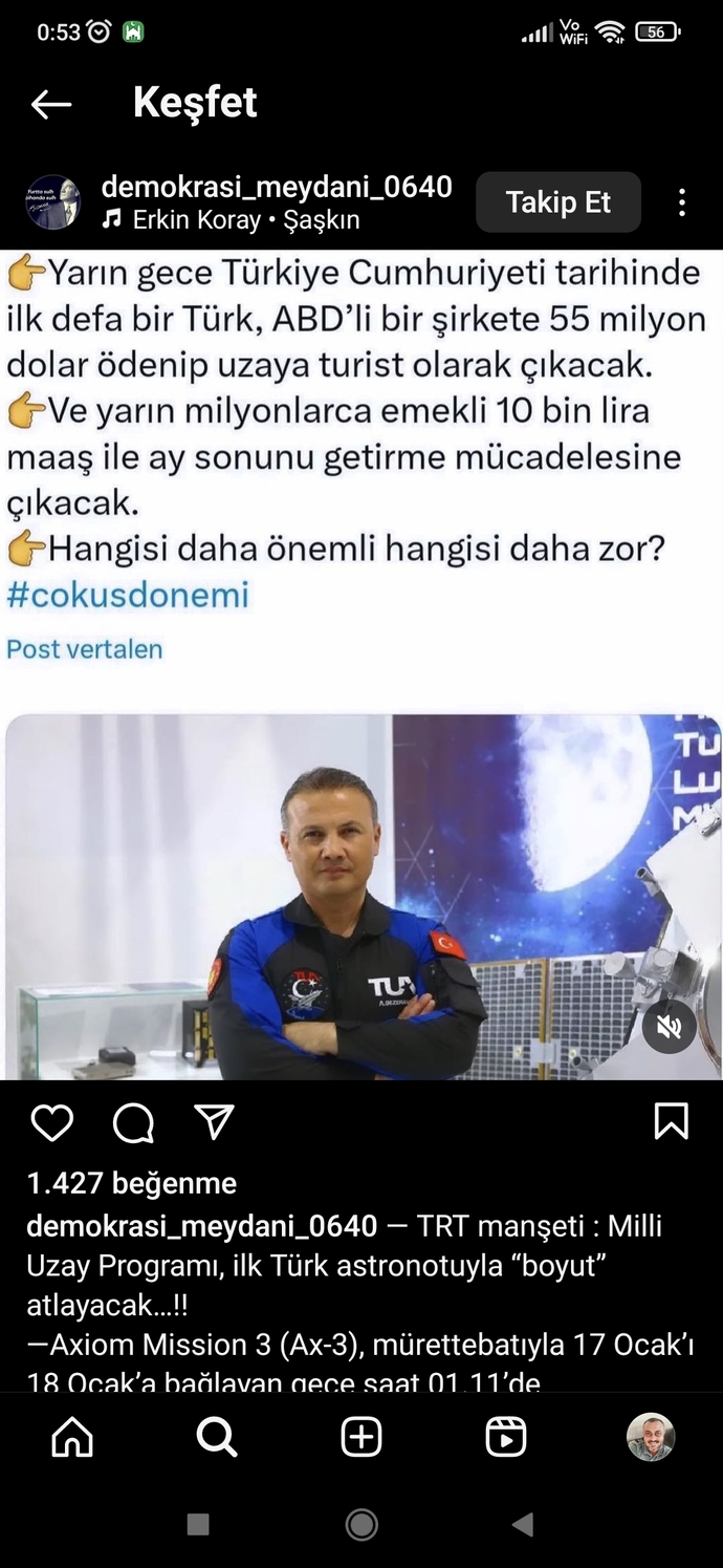 Türkiye'nin uzay yolculuğu başladı! 🇹🇷🚀 Neler hissediyorsunuz?