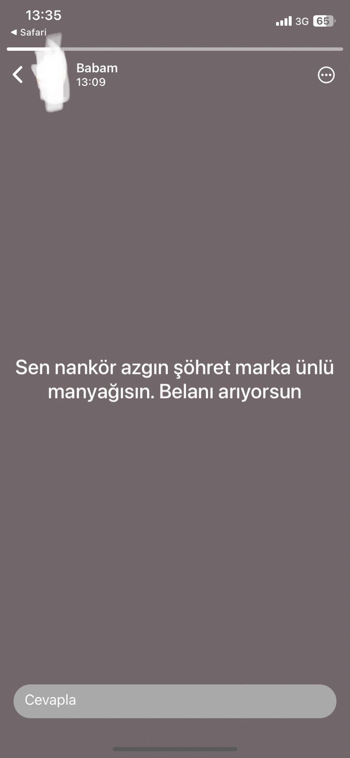 Babam bana böyle yazıp duruma koydu. Genç bir kıza böyle denmesi ayıp değil mi?