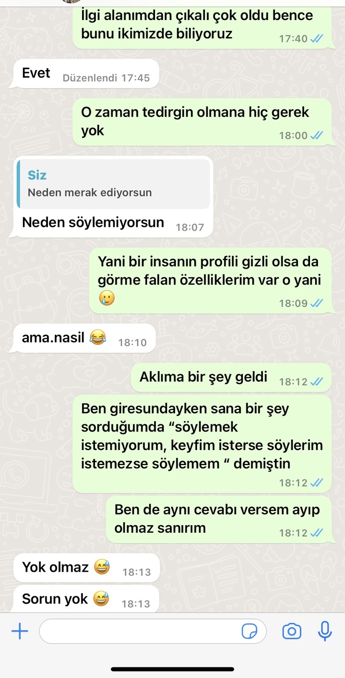 Eski sevgilimin MESAJLARI derdi ne?